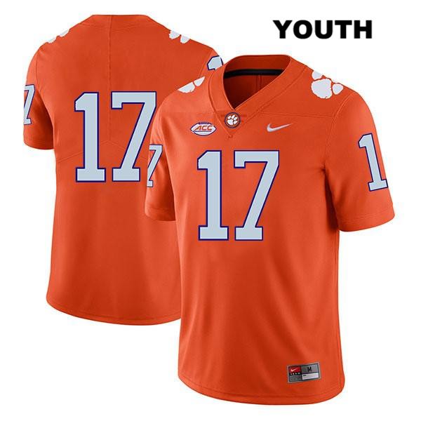Youth Clemson Tigers #17 Kane Patterson Stitched Orange Legend Authentic Nike No Name NCAA College Football Jersey ZGR0246MJ